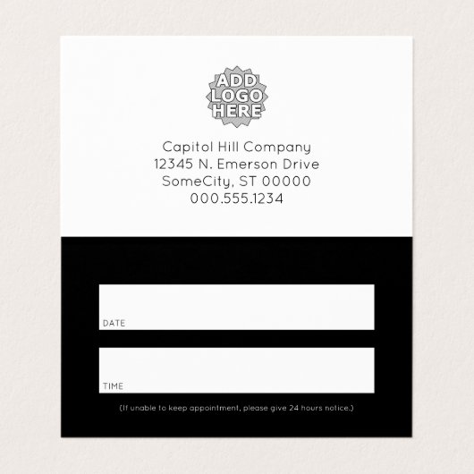 une carte de rendez-vous pliée pour rappel (Intérieur déplié)