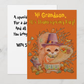 Une carte de Thanksgiving personnalisée pour petit (Devant / Derrière)