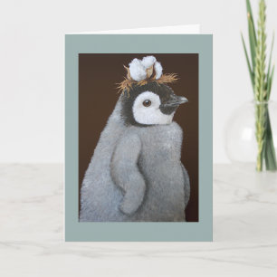 Une carte de vacances de pingouin du sud fin