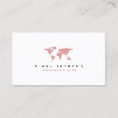 une carte de visite avec carte du monde rose pour (Devant)