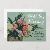 Une carte de vœu d'anniversaire Psaume 20:4 (Devant / Derrière)