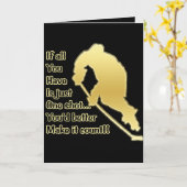 Une carte de voeux de hockey prise (Fleur jaune)