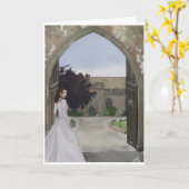 Une carte de voeux de mariage de château (Fleur jaune)