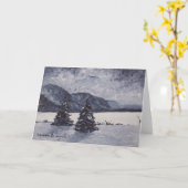 Une carte de voeux de soirée d'hiver (Fleur jaune)