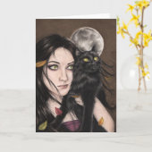 Une Carte de voeux d'Halloween d'automne (Fleur jaune)