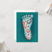 Une Carte De Voeux Pied Fancy (Devant/Arrière en situation)