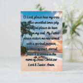 Une carte de voeux plat de prière de repentance (Debout devant)