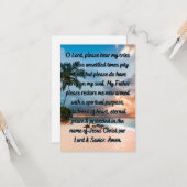 Une carte de voeux plat de prière de repentance (Devant/Arrière en situation)