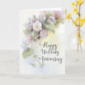 Une carte de vœux pour les anniversaires de mariag (Fleur jaune)