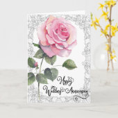 Une carte de vœux pour un anniversaire de mariage (Fleur jaune)