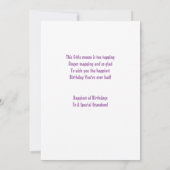 Une carte de voeux spéciale pour l'anniversaire du (Dos)