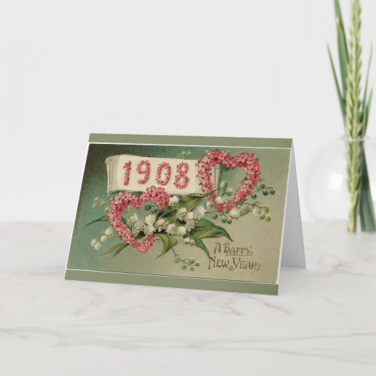 Une carte de voeux victorienne de bonne année (Devant)