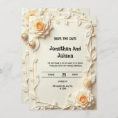 Une carte décorée de fleurs en relief ou imprimées (Devant / Derrière)