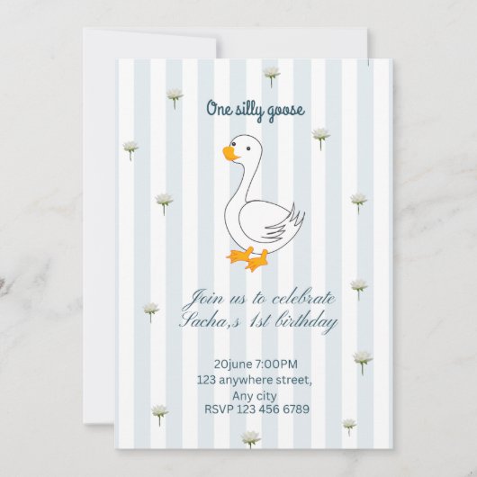 Une carte d'invitation d'anniversaire One Silly Go (Devant)