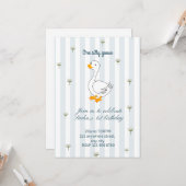 Une carte d'invitation d'anniversaire One Silly Go (Devant/Arrière en situation)