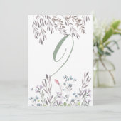 Une carte double face de table de mariage aux fleu (Debout devant)