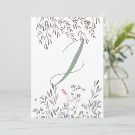 Une carte double face de table de mariage aux fleu (Debout devant)