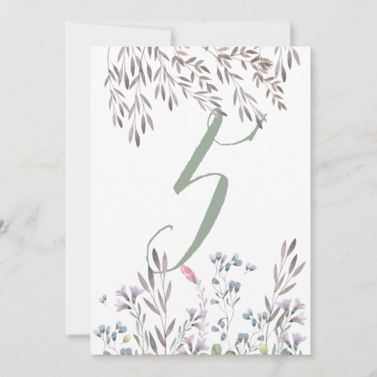 Une carte double face de table de mariage de fleur (Devant)
