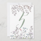 Une carte double face de table de mariage de fleur (Dos)