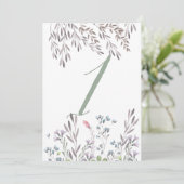 Une carte double face de table de mariage de fleur (Debout devant)