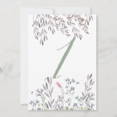 Une carte double face de table de mariage de fleur (Dos)