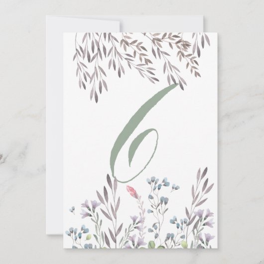 Une carte double face de table de mariage de fleur (Devant)