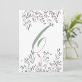 Une carte double face de table de mariage de fleur (Debout devant)