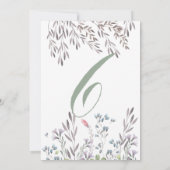 Une carte double face de table de mariage de fleur (Dos)