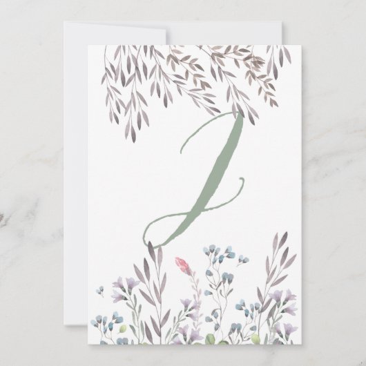 Une carte double face de table de mariage de fleur (Devant)