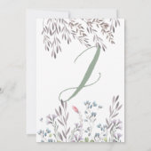 Une carte double face de table de mariage de fleur (Dos)
