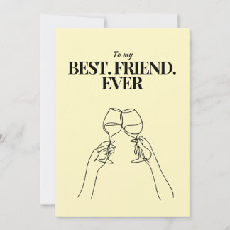 Une carte en jaune doux pour les meilleurs amis