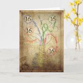 Une carte grungy 16e anniversaire (Fleur jaune)