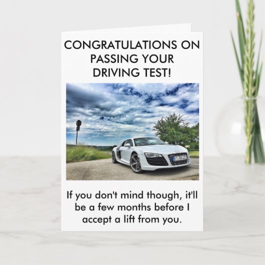 Une carte honnête de passage d'examen de conduite (Devant)