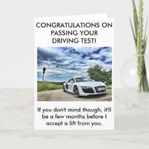 Une carte honnête de passage d'examen de conduite