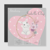 UNE CARTE MAGNÉTIQUE FAIRE-PART DE NAISSANCE PERSO (Devant / Derrière)