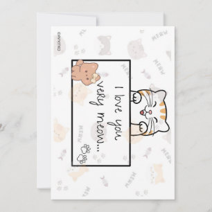 Une carte mignonne de je t'aime très miaou à un am