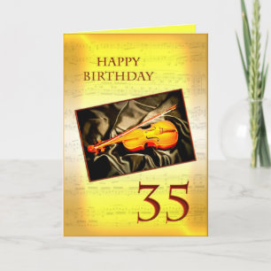 Une carte musicale de 35ème anniversaire avec un v