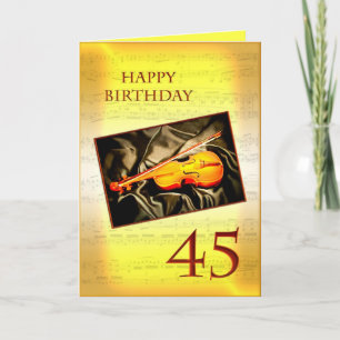Une carte musicale de 45ème anniversaire avec un v