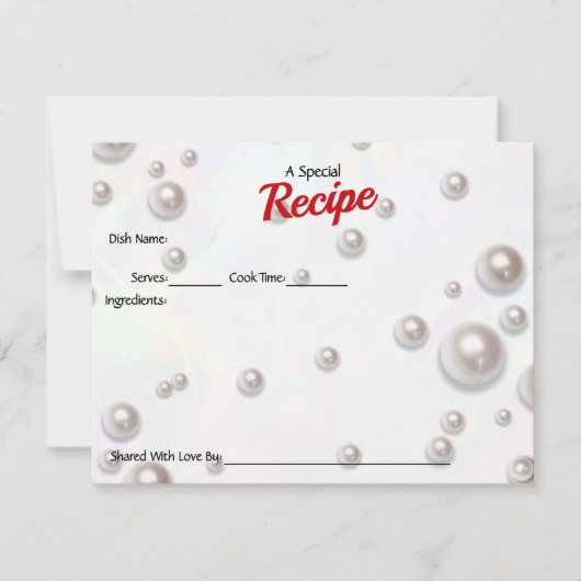 Une carte perle spéciale Recette (Devant)