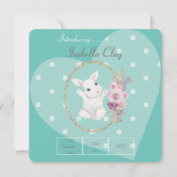 UNE CARTE PLATE D'ANNONCE DE NAISSANCE PERSONNALIS