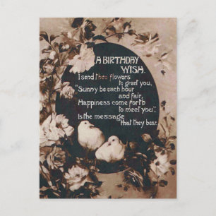 Une carte postale ancienne de voeux d'anniversaire