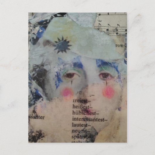 Une carte postale collage en techniques mixtes rep (Devant)