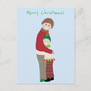 Une carte postale de câlin de Noël