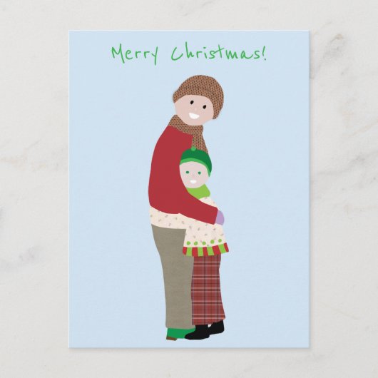 Une carte postale de câlin de Noël (Devant)