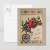 Une carte postale de cru de message de Valentine (Devant / Derrière)