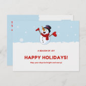 Une Carte Postale De Joyeux Vacances Personnalisab (Devant / Derrière)