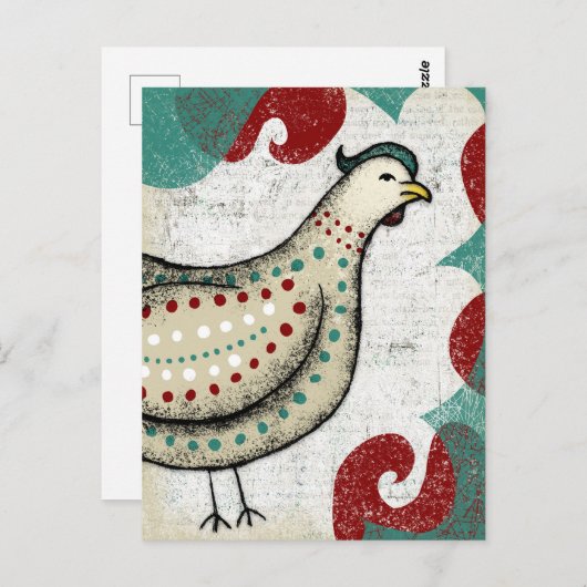 Une Carte Postale de Poulet Peu Sérieuse (Devant / Derrière)