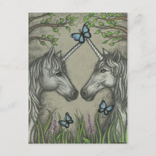 Une carte postale de salutation de licorne (Devant)