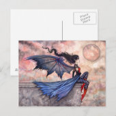 Une Carte Postale Gothique de Fée Vampire de Vent (Devant / Derrière)