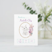 UNE CARTE POSTALE PERSONNALISÉE D'ANNONCE DE NAISS (Debout devant)